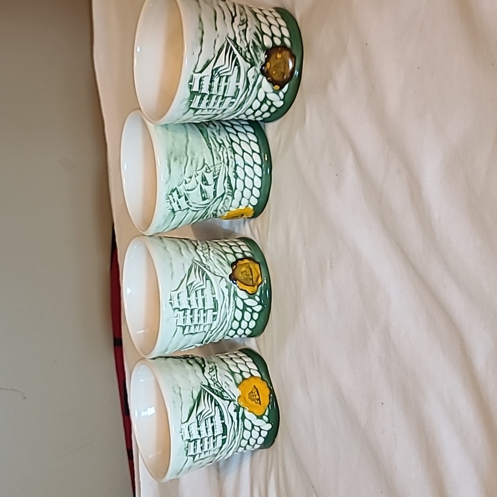 Vintage 1990's Nautical Cutty Sark Clipper Ship Ceramic Whiskey Glasses 4